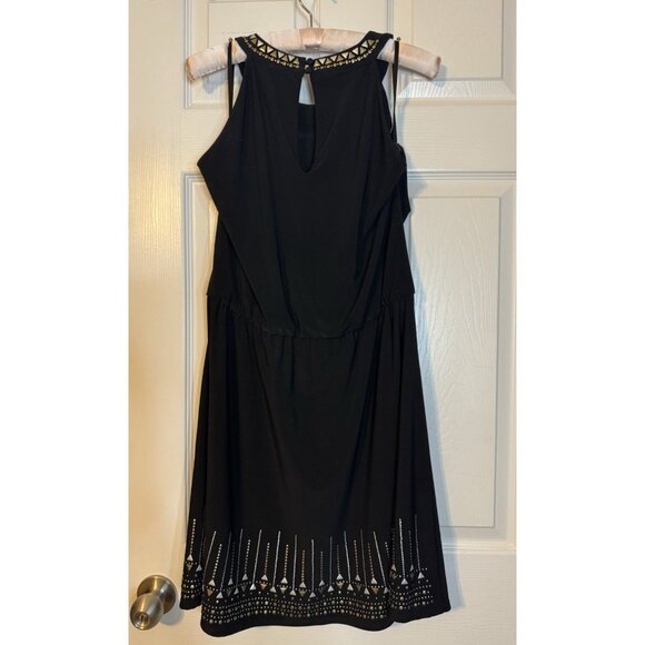 WHBM Dress M Medium 6 8 10 Studded Gold Silver Black Sleeveless Washable - Picture 15 of 15